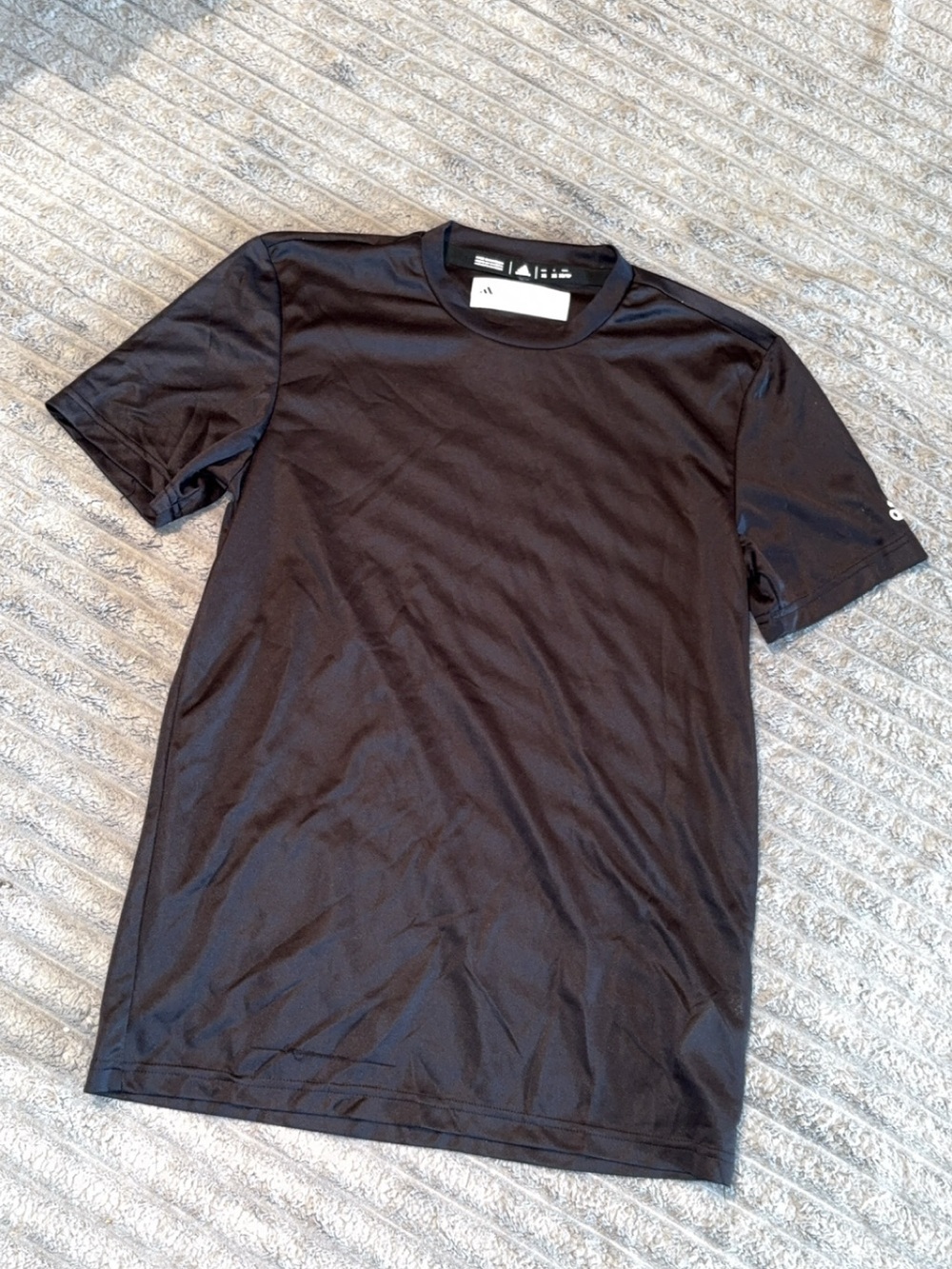 adidas Black Short-Sleeve Crewneck Athletic Tee